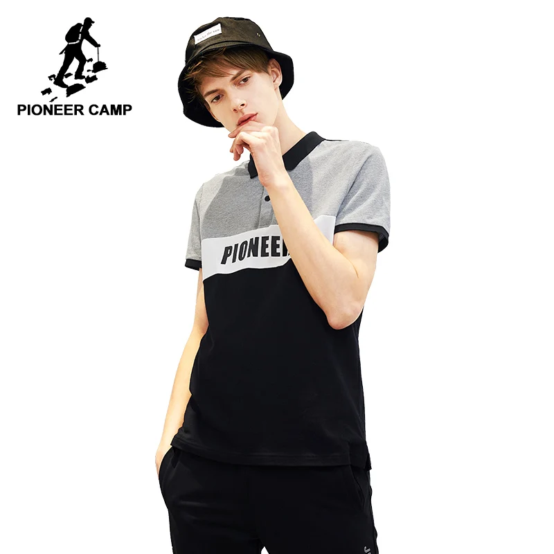 Pioneer camp новый дизайн рубашка поло Мужская брендовая одежда модная Лоскутная