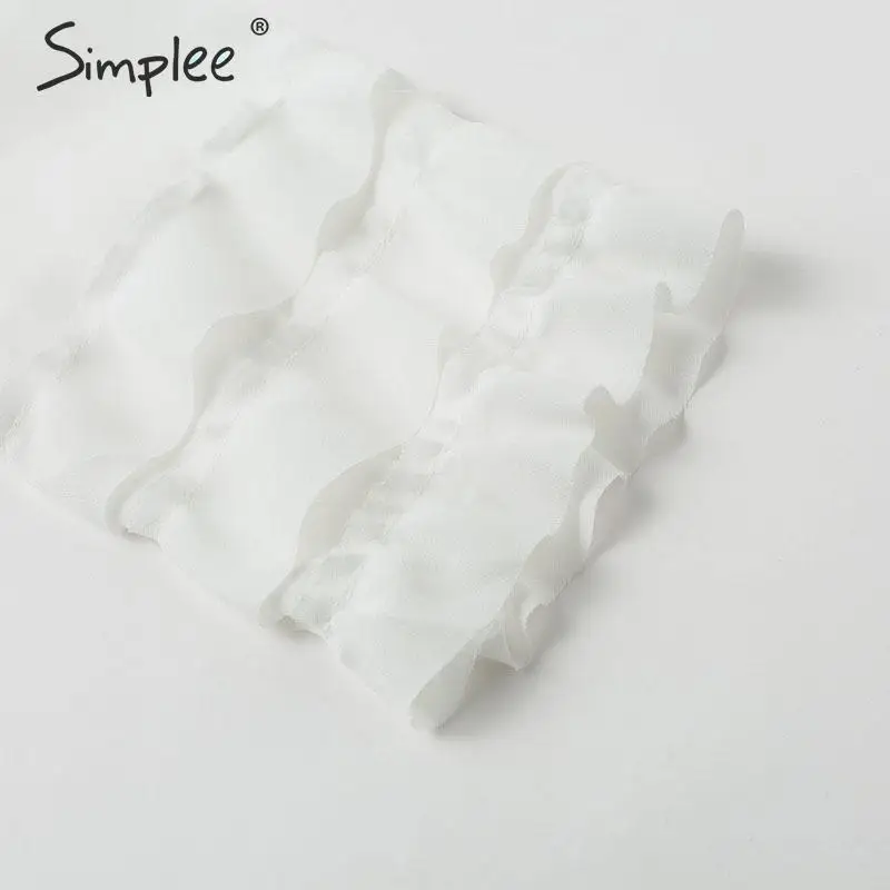 Женское платье миди с запахом Simplee богемное женское летнее белое 2019 V образным