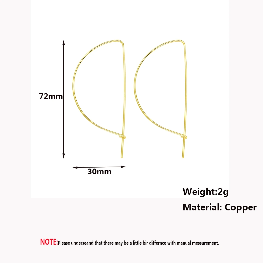 Серьги-кольца Kinitial в форме Золотой Луны для женщин и девушек маленькие латунные