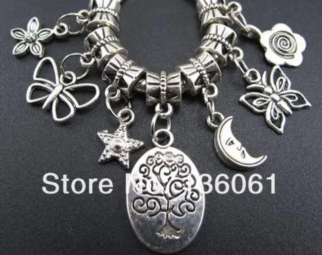 Смешанные античные серебряные животные и сердце знак мира музыкальная нотка