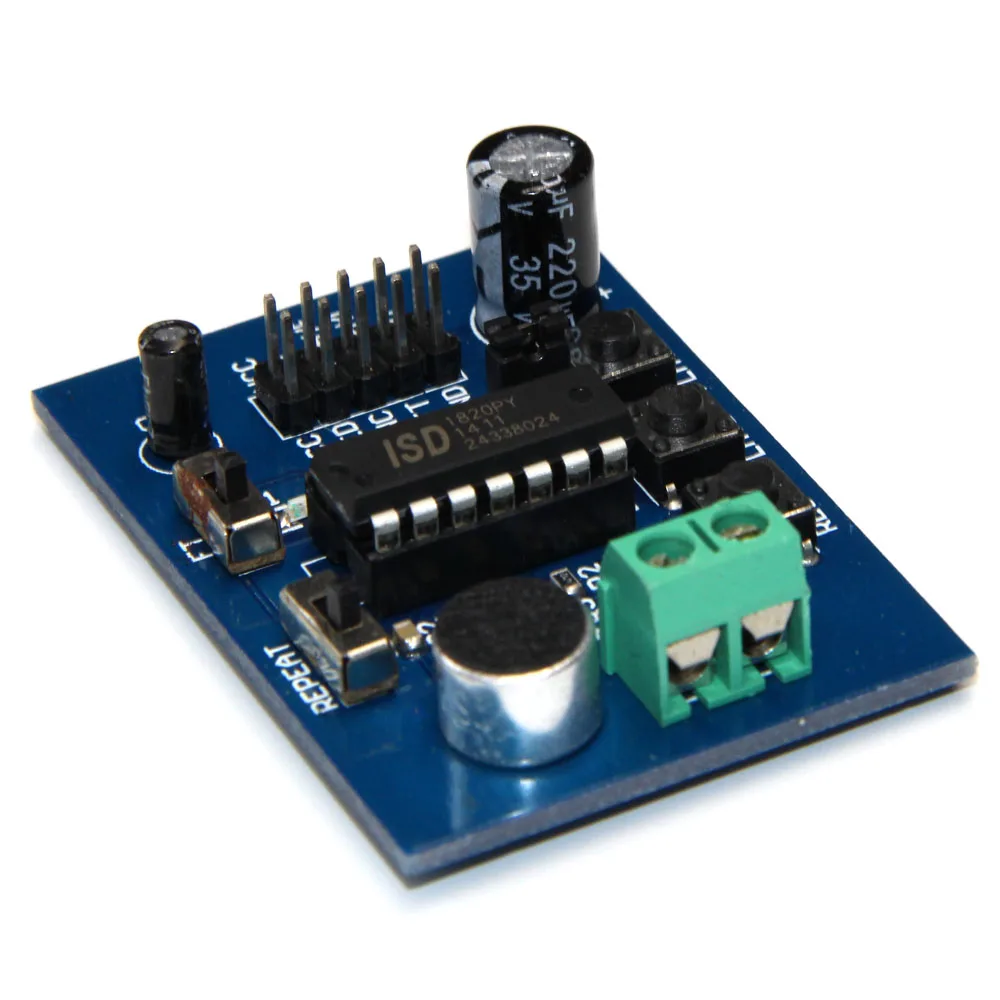 Синий PCB версия ISD1820 модуль голосовой платы (для микрофон) звукозаписи|module board|module