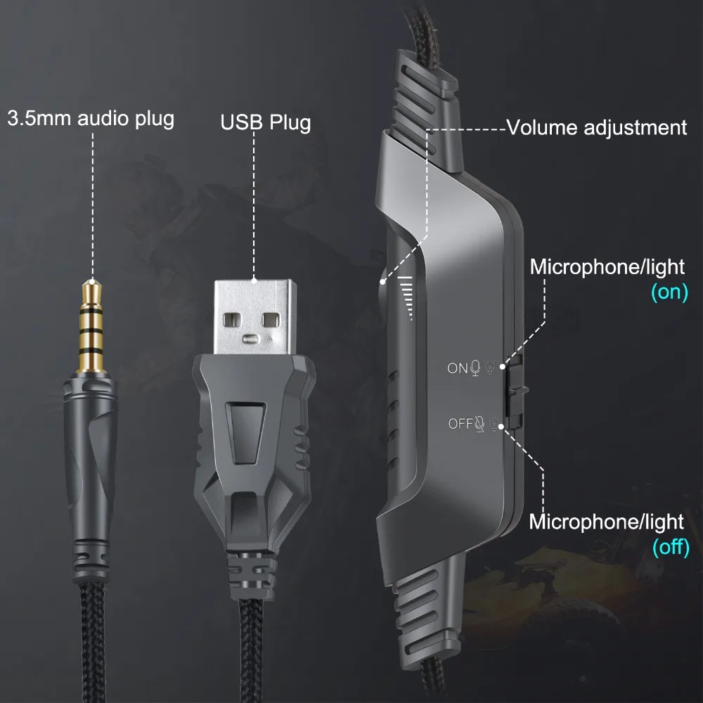 ONIKUMA K6 игровая гарнитура с микрофоном Casque PC Gamer Bass стерео наушники для PS4 Геймпад