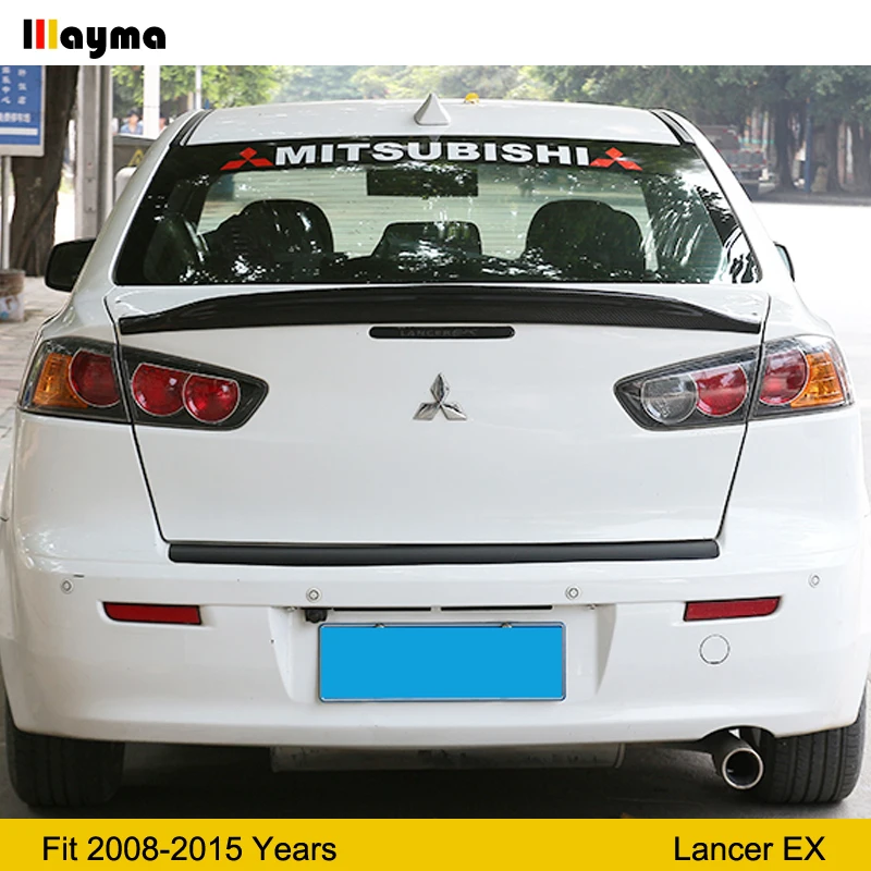Задний спойлер из имитации углеродного волокна для Mitsubishi Lancer EX 2008 2015 года черный