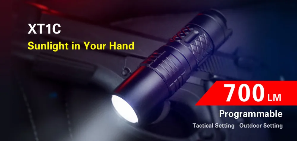 Новейший Klarus XT1C Cree XP-L HI V3 700 люмен 3 формы светодиодный светильник-вспышка Тактический водонепроницаемый светильник с батареей 16340