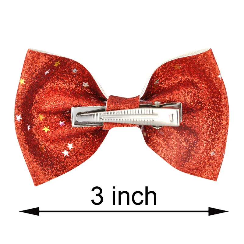 Заколки для волос девочек 3 &quot бутик с блестящим кожаным бантом лучший подарок