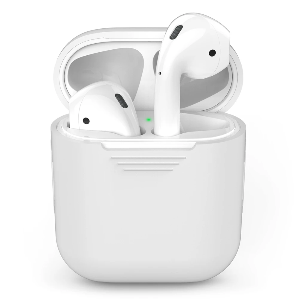 White Противоударный силиконовый ТПУ чехол для наушников для AirPods, чехол для наушников, Bluetooth, беспроводная Защитная крышка для наушников для Apple Airpods - Цвет: White