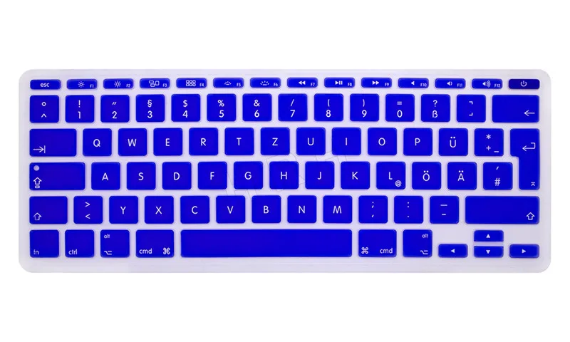 Dark Blue HRH, немецкий язык, немецкие наклейки, силиконовый чехол для клавиатуры, ЕС, Великобритании, защитная пленка для Macbook Air, 11 дюймов, 11,6 дюймов, A1465/A1370 - Цвет: Dark Blue