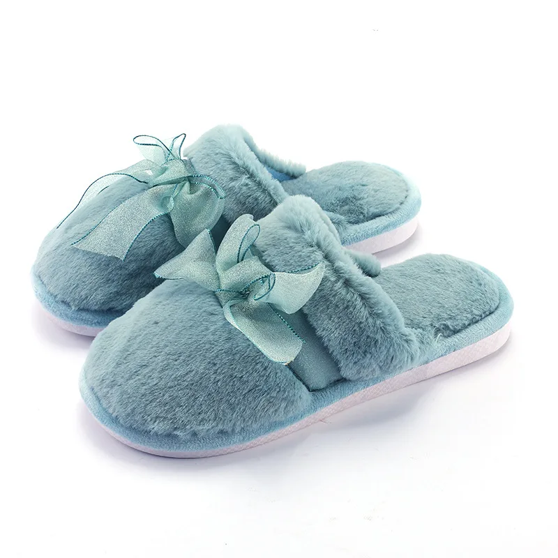 Женские зимние домашние тапочки теплые Нескользящие хлопковые большие ярды