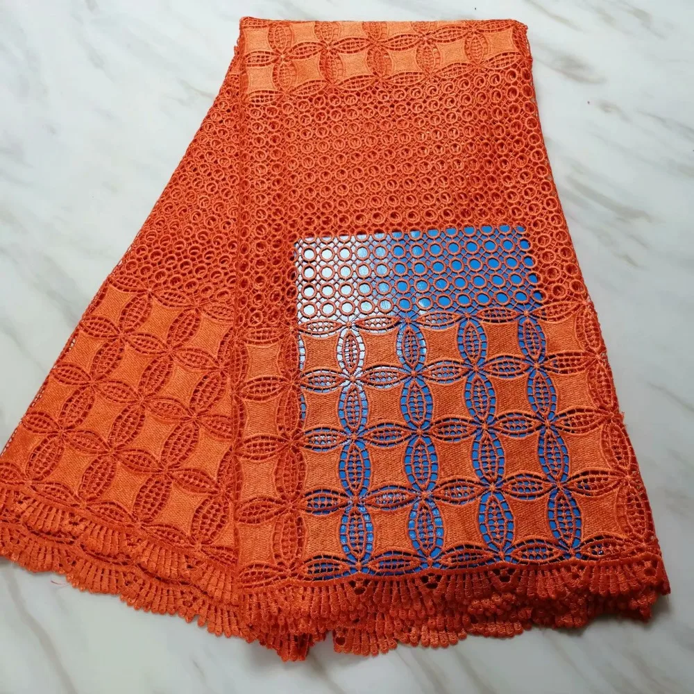 2019 high quality Water soluble gold line French Swiss net lace African tulle mesh Cord fabric for dress 5yards/lot GOLD | Дом и сад