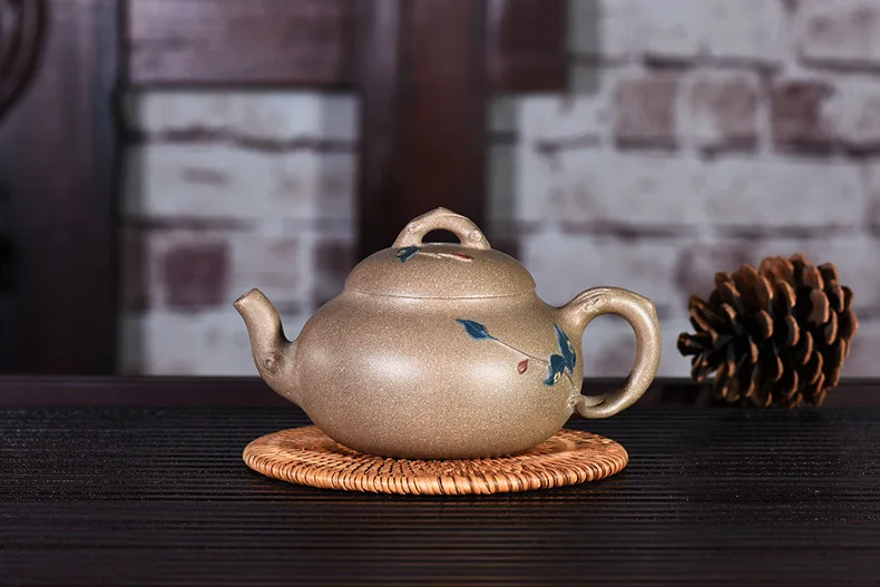 Грязевая аппликация чайник в виде тыквы Исин НЕОБРАБОТАННАЯ руда знаменитый Yixing Полный ручной чайный набор подарок индивидуальные оптовые поставки товаров