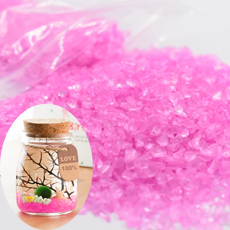 50 г розовый синий прозрачный гравий для аквариума украшения пейзаж Сад песок