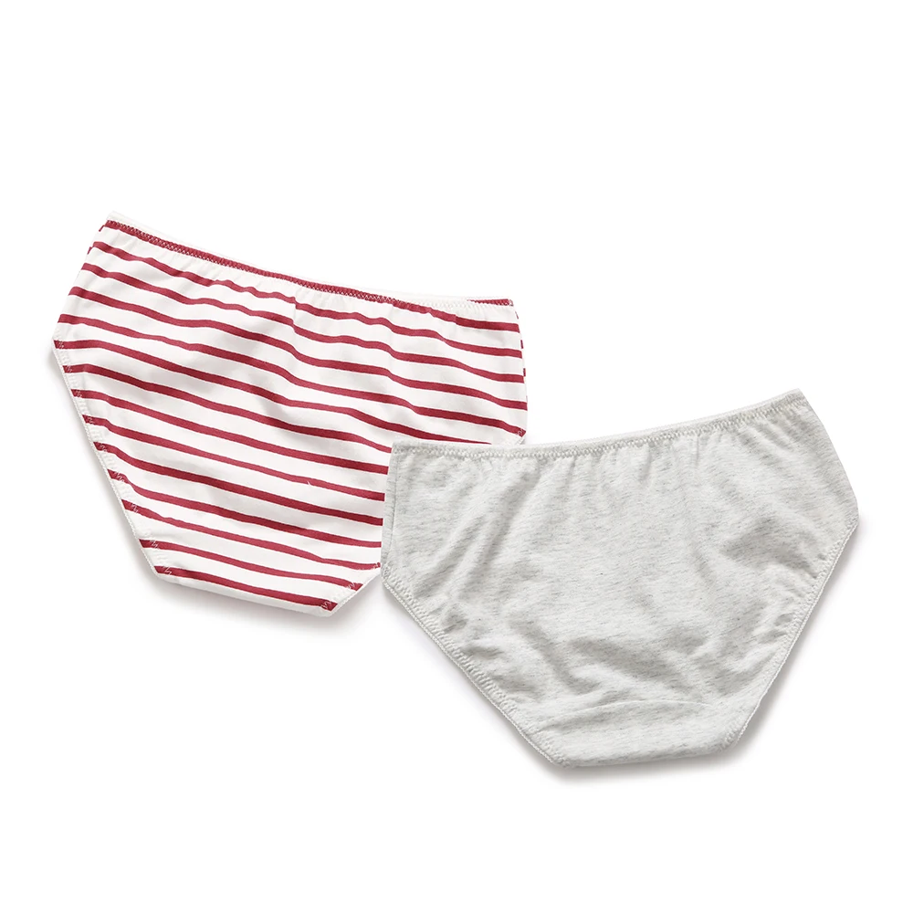 Balabala 2-Pack Striped Cotton Undies for Teenager Girl Puberty Underwear Briefs Calcinha Infantil Majtk with Bow Tie Elast | Мать и