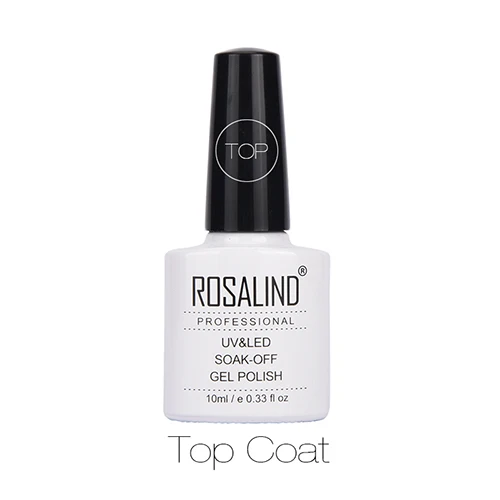 TOP ROSALIND матовый Гель-лак для ногтей, верхнее покрытие, Базовое покрытие, 10 мл, УФ светодиодный Гель-лак для ногтей, отмачиваемый, Гель-лак для ногтей, лак для ногтей, набор - Цвет: TOP
