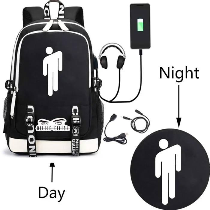 Not Luminous black-3 Светящиеся школьные сумки для подростков, студенческий usb рюкзак для ноутбука для мальчиков и девочек, Детский рюкзак, водонепроницаемый дорожный рюкзак escolar - Цвет: Not Luminous black-3