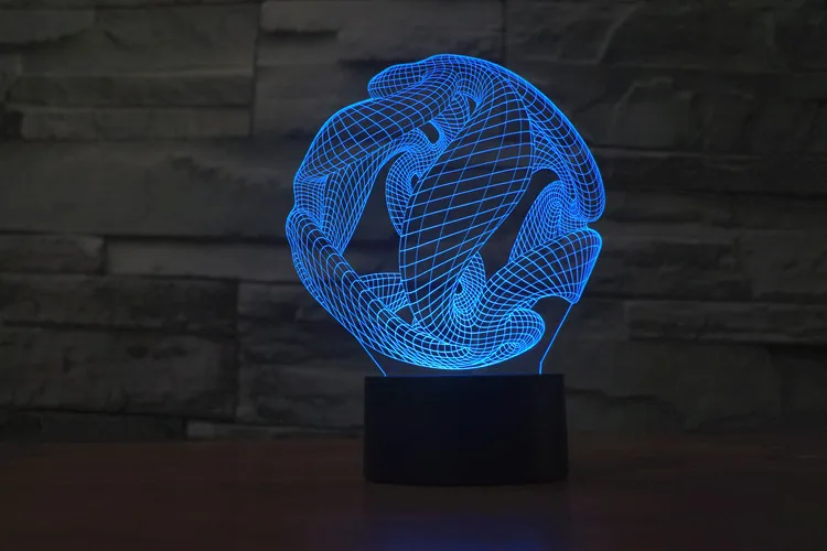 Новинка 2017 3D Детский ночной Рождественский свет Новая красочная 3d лампа