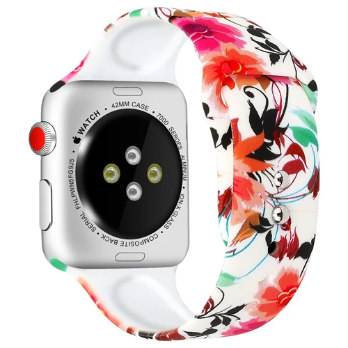 Силиконовый ремешок для apple watch band 5 4 44 мм 40 мм iwatch band 42 мм 38 мм браслет correa Sport популярные печатные аксессуары для часов - Цвет ремешка: 5