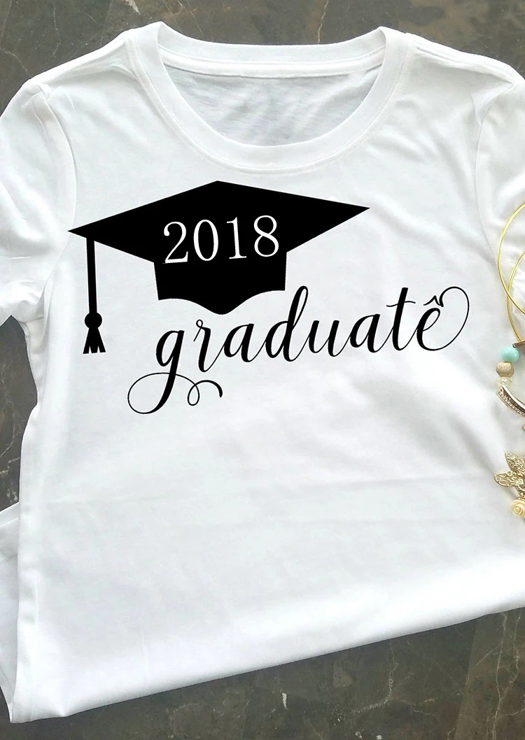 2018 выпускник футболка забавная Мужская Женская мода Футболки смешной надписью