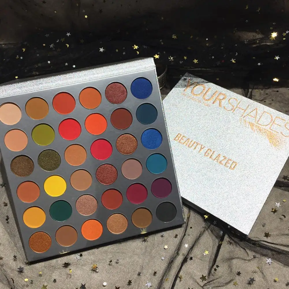 Красота глазурованная 36 цветов Тени для век Пудра Макияж Палитра мягкий дымчатый