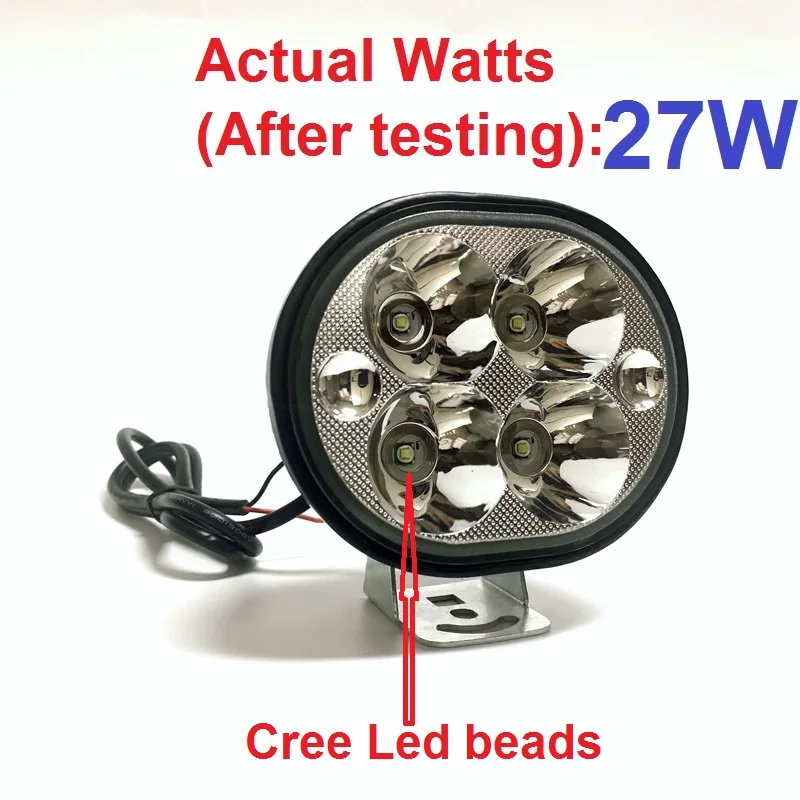 4 светодиодные круглые 27 Вт белые/Янтарные Автомобильные фары s бульдор