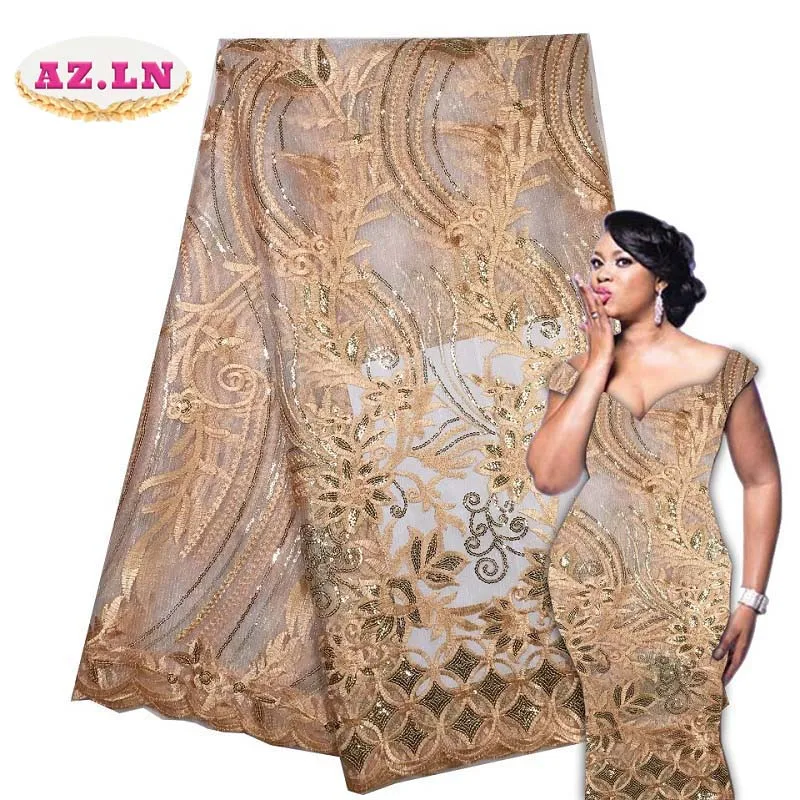 Новинка 2019 французское нигерийское кружево ткани высокого качества блестки тюль