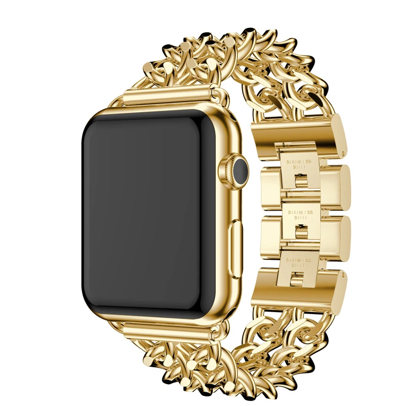 Ремешок-цепочка из нержавеющей стали для iphone мужчин и женщин Apple Watch ремешок 38 мм 42