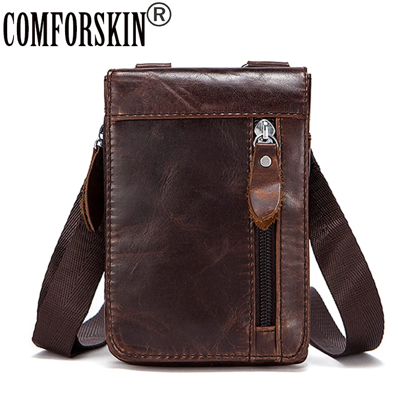 Бренд COMFORSKIN, натуральная кожа, модные мужские поясные сумки, поясная сумка, многофункциональная Мужская поясная сумка,, дизайнерская мужская сумка