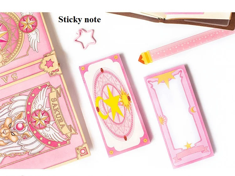 Аниме cardcaptor sakura Star ключ шариковая ручка Карандаш Чехол удобные наклейки школьные канцелярские принадлежности косплей реквизит - Цвет: Sticky note