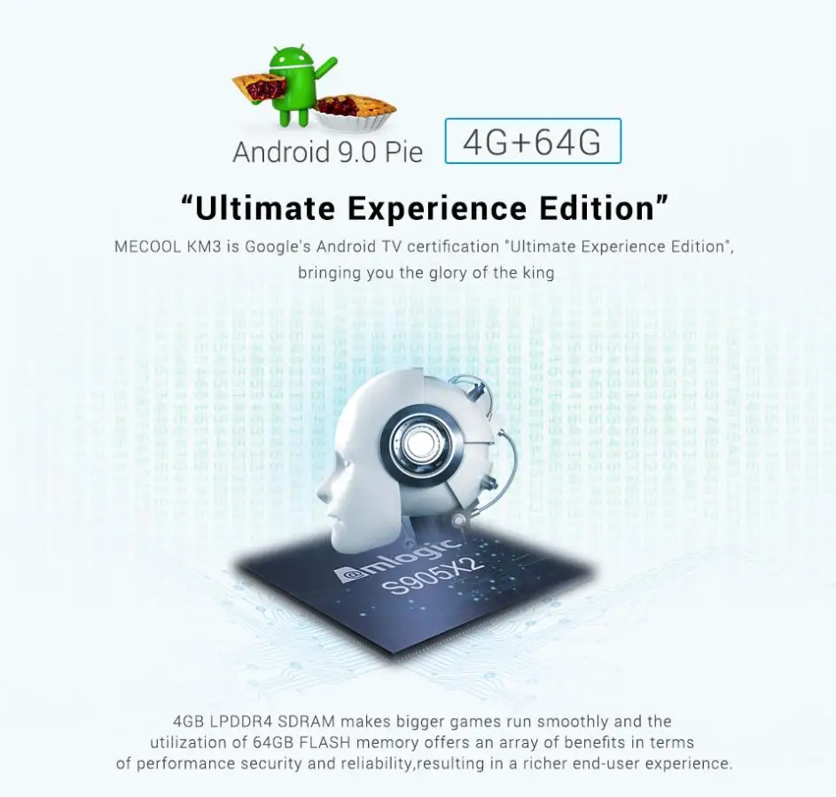 MECOOL KM3 в ТВ 10 шт. Android 9 0 Google Сертифицированный коробка 4 Гб 64 Amlogic S905X2 4K 2 4G 5G