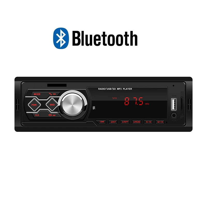 Радио mp3 плеер FM радио для автомобиля TF/AUX Авторадио Bluetooth громкая связь