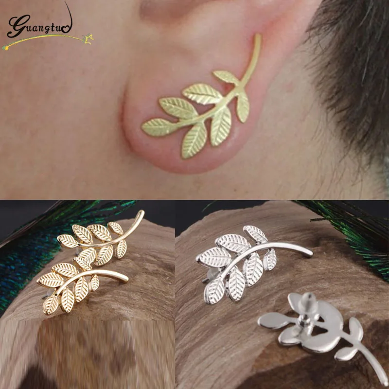 Женские серьги гвоздики с листьями в стиле украшения для свадьбы и помолвки