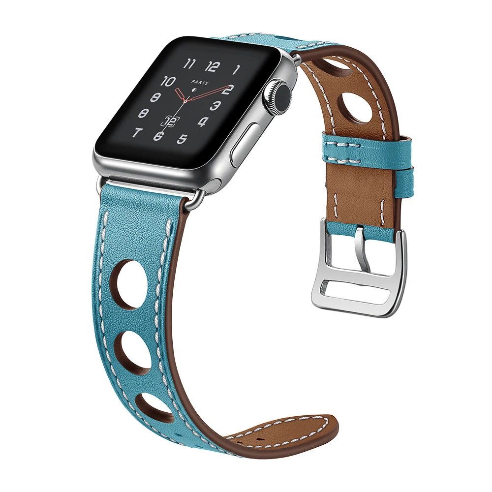 Leather strap For Apple Watch band 4 42mm 38mm 44mm 40mm iwatch series 3 2 1Stainless steel buckle wrist watchband bracelet belt | Наручные