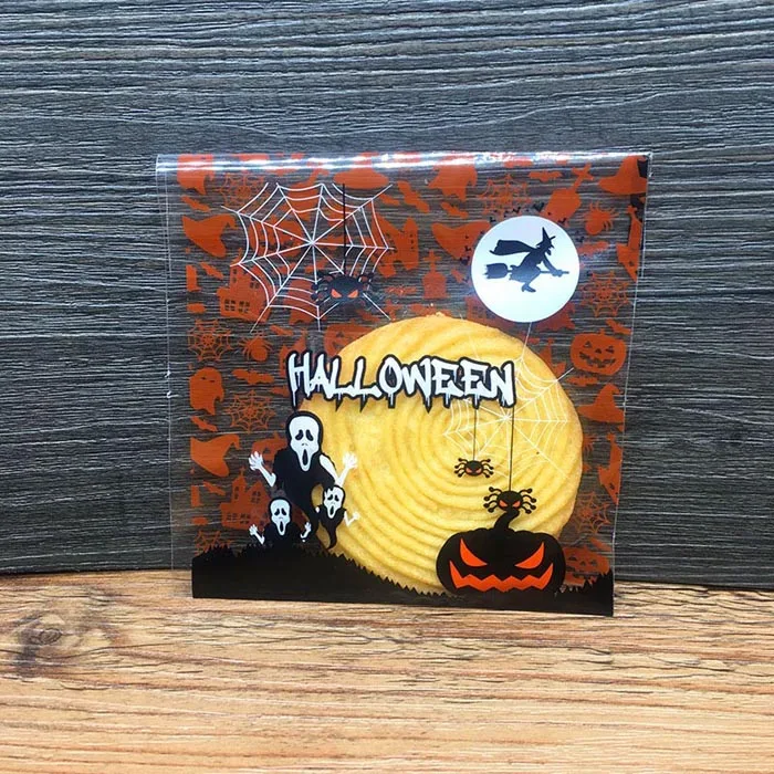 04-Pumpkin 100 шт милые конфеты печенье десерт упаковка мешок Тыква призрак пластиковые вечерние украшения милые маленькие подарки 5DCY1020 - Цвет: 04-Pumpkin
