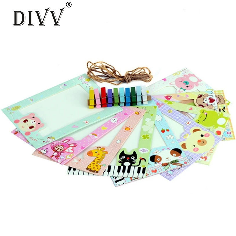 DIVV 9 шт./лот 6 дюймов DIY мультфильм рамка стена животное бумага фото Качество