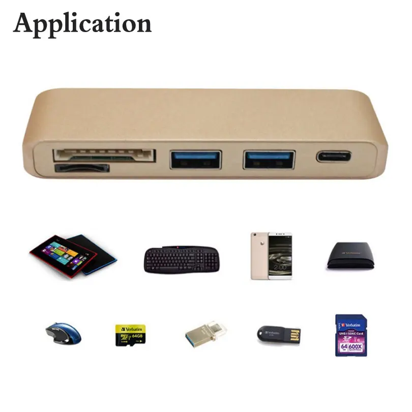 Многофункциональная док станция 5 в 1 USB 3 Type C SD/TF|sd card reader|usb 3.0usb-c 3.1 |