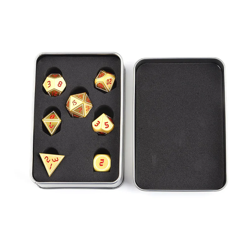 Dnd Dobbelstenen Metalen Rpg набор многогранных подземелий и драконов D20 10 8 12 Tafel игра Zinklegering Zilveren Digitale Dices Pa