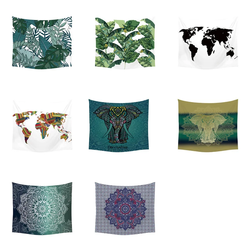 Мандалы пляжное одеяло слон гобелен тропики растительный ковер на стене ткань