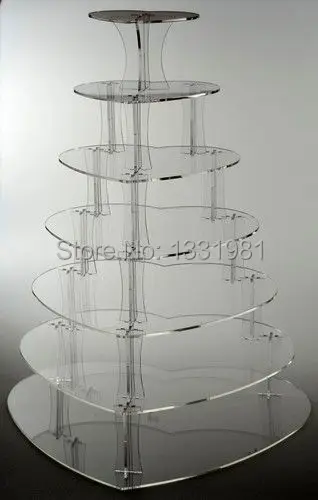 

7 яруса, акриловая подставка для кексов, прозрачная подставка для свадебного торта