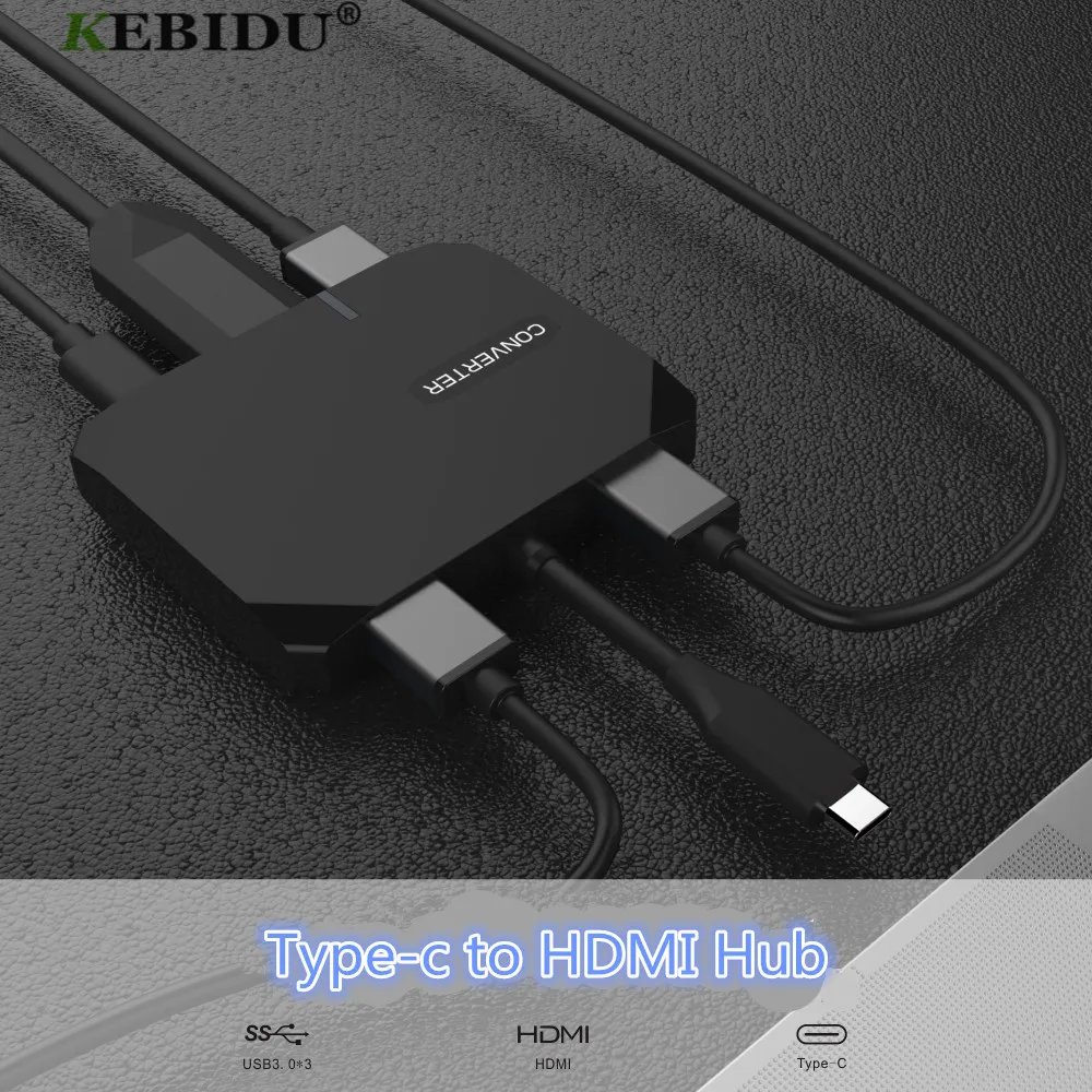 KEBIDU usb хаб Type c для 3 портов USB 0 HUB 4K * 2K папа мама адаптер зеркального экрана