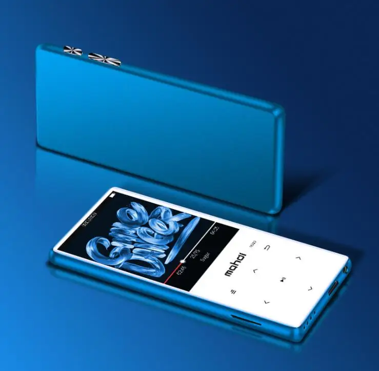 Синий Bluetooth 4,1 сенсорные клавиши MP3-плеер Bulit-in 16 ГБ и динамик с fm-радио/запись портативный тонкий без потерь звук walkman - Цвет: Синий
