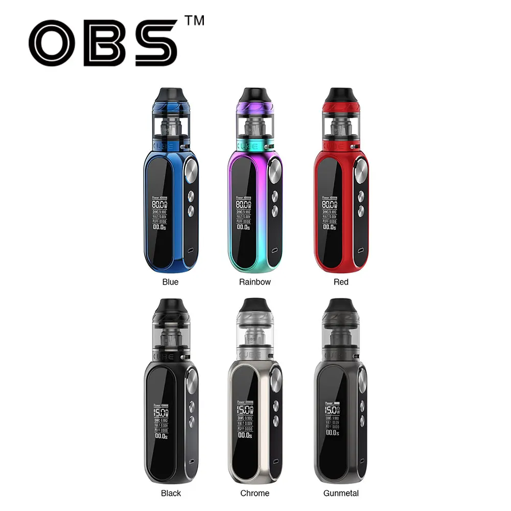 Новый оригинальный комплект OBS Cube VW с 3000mAh Box MOD 80W макс. выход и 2 мл/4 мл Tank