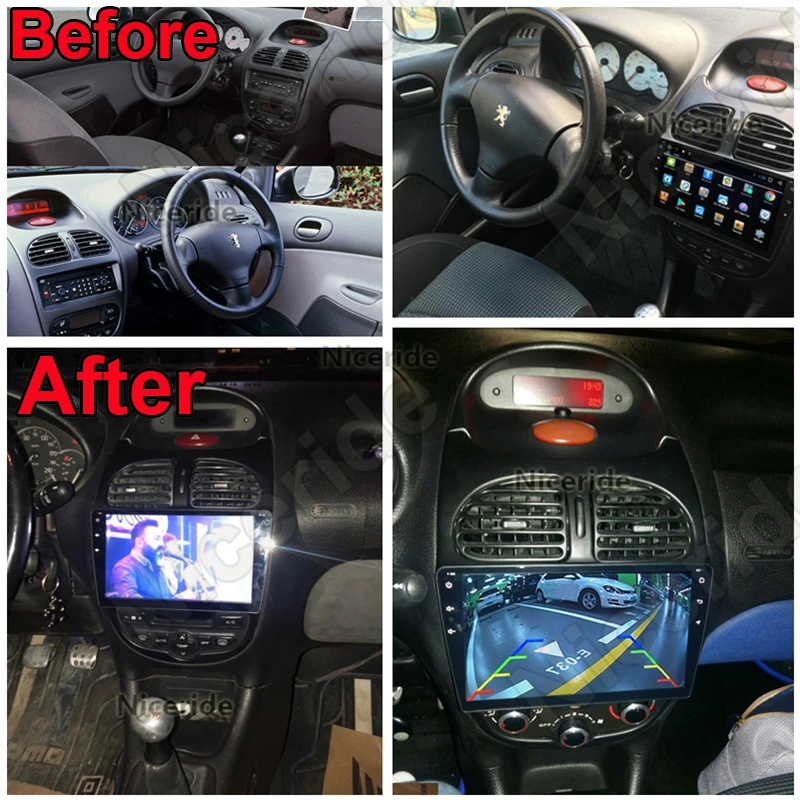 9 &quotAndroid 8 1 двойной Din автомагнитола Стерео gps Navi no CD dvd плеер для peugeot 206 2000 2016