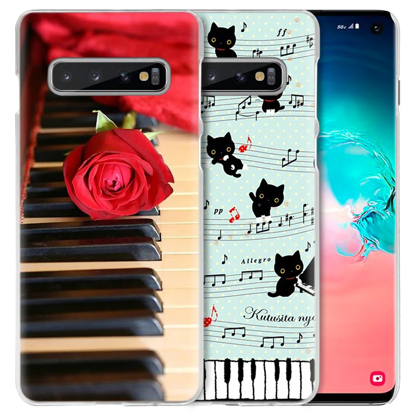 С надписью «I Love Пианино музыкальный чехол для samsung Galaxy S10 5G S10e S9 S8 M30 M20 M10 J4 J6 плюс J8 Note 8 9 прозрачный жесткий чехол для телефона pc