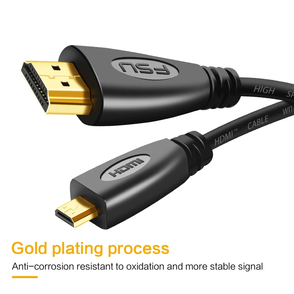 1,4 в микро HDMI к HDMI позолоченный для HDTV проектора мобильного телефона плоский 1 м 1,5 м 1,8 м 3 м 5 м для планшета HDTV PS3 xbox камера