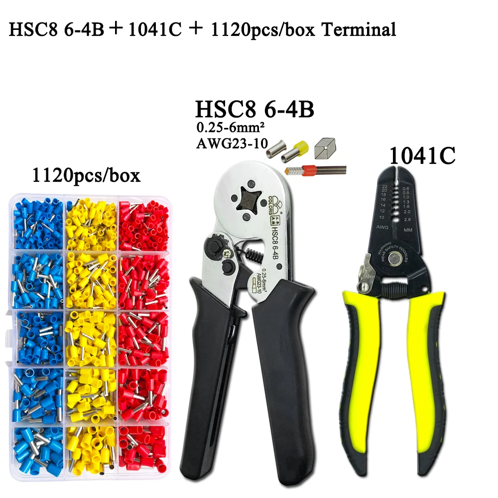  Electrician Pliers Junction Box Mini Tool Kit HSC8 6 4 0.25 6mm2 23 10AWG Crimping Wire Stripping:10 24awg 0.2 6.0mm2|Плоскогубцы| |