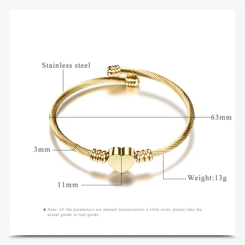 ROMAD регулируемый браслет из нержавеющей стали для женщин и девушек