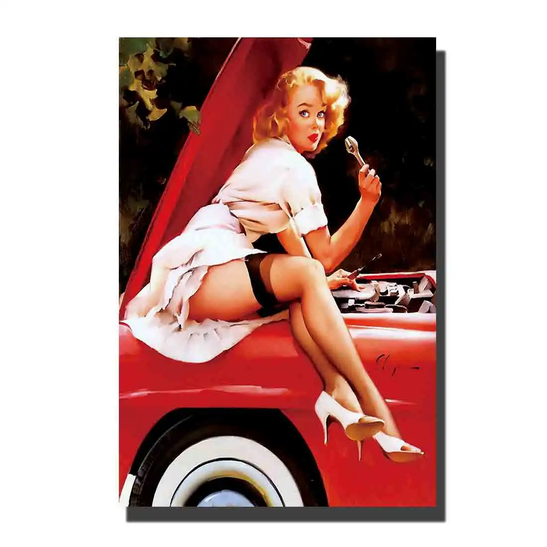 Постер на заказ домашний настенный Декор Ретро Pinup Girl качественный Гил 8x1212x18 24x36