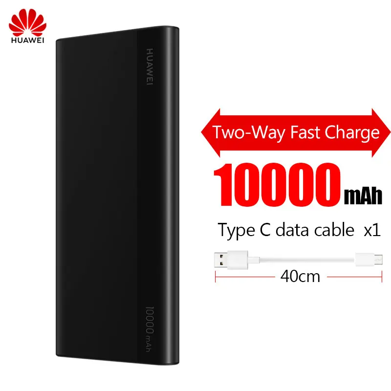 Huawei Quick Charge Мощность банк 20000 мАч 10000 Тип-C Максимальная 18 Вт 9 V/2A Портативный быстро Зарядное устройство для Honor 10 V20 Magic 2 Nova 3 4