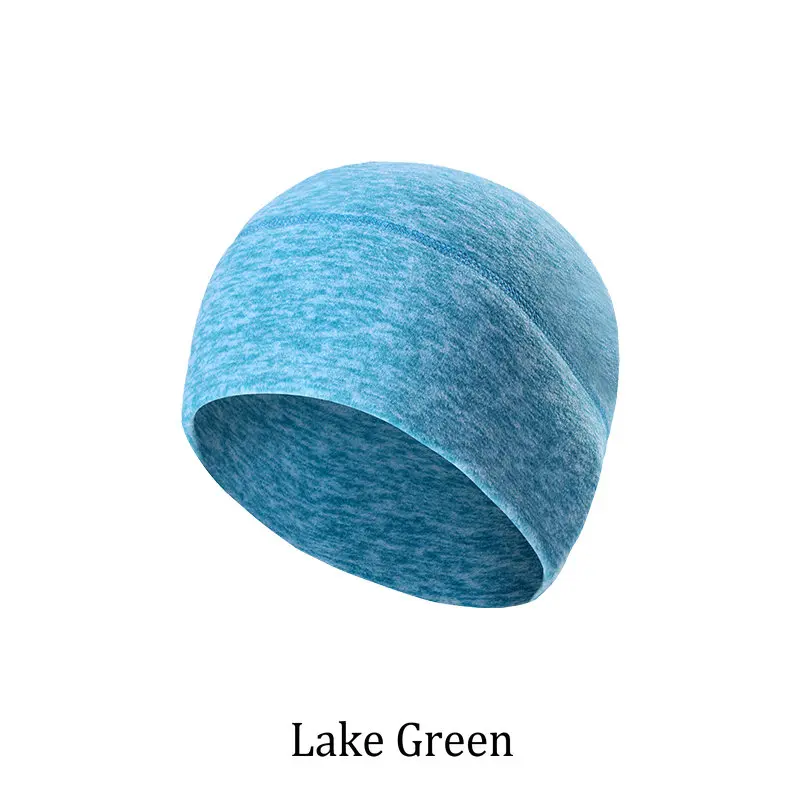 Lake Green Велосипедная Кепка из флиса, сохраняющая тепло, мужские зимние шапочки, утолщенные термальные головные банданы для бега на открытом воздухе, лыжного спорта, спортивная шапка для сноубординга - Цвет: Lake Green