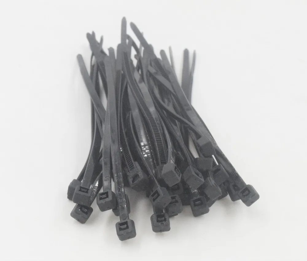 Самоблокирующиеся пластиковые нейлоновые кабельные стяжки черного цвета ширина