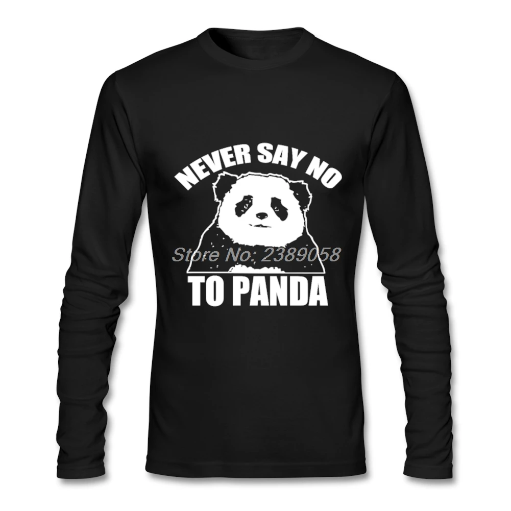 Мужские футболки с принтом Новое поступление недорогие надписью Never Say No To Panda